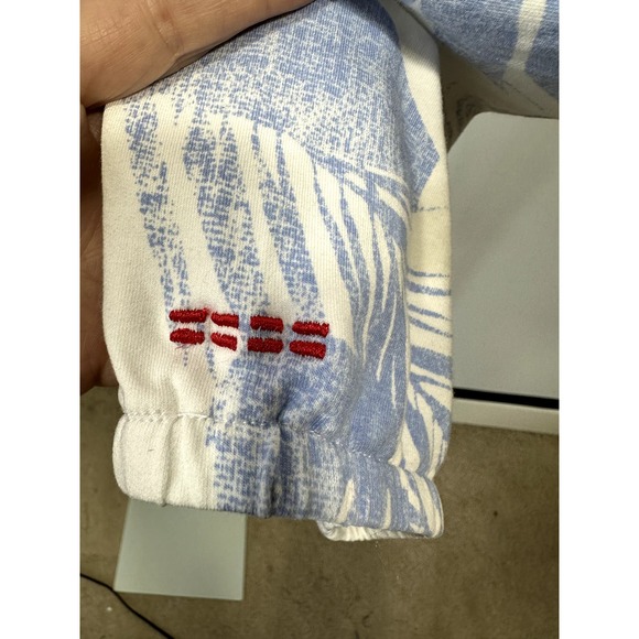 PEACE LOVE WORLD Women's Palm Leaf Print French Terry Jogger Pants Blue Large - Picture 7 of 11